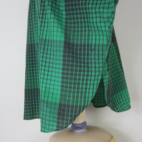 Vtg Diane Von Furstenberg Women 22W Plus Green Black Plaid LS Shirt Blouse Top - Picture 6 of 12